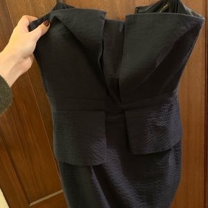 Banana Republic navy strapless dress.